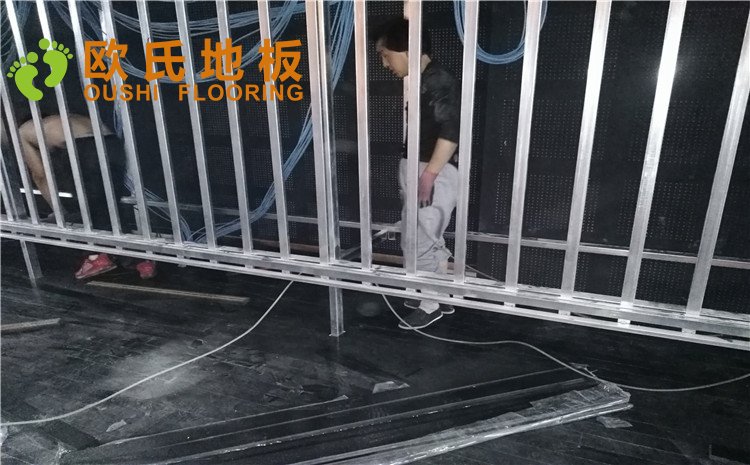 河北廊坊益田同文學(xué)校舞臺(tái)木地板項(xiàng)目-歐氏實(shí)木運(yùn)動(dòng)地板